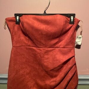 NWT Charlotte Russe Strapless Suede Dress